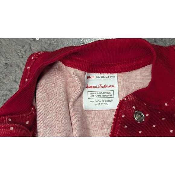 Lot of 3 Winter Hanna Andersson zip sleepers/ L/S Bodysuit 18-24 months 80cm - Picture 3 of 10